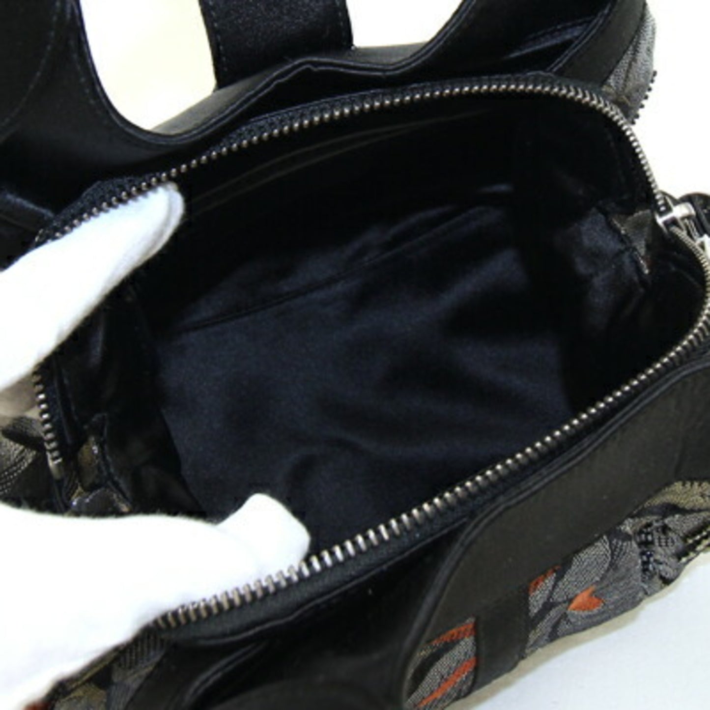 Bvlgari Handbag Chandra Black Multicolor Satin Beads Embroidery