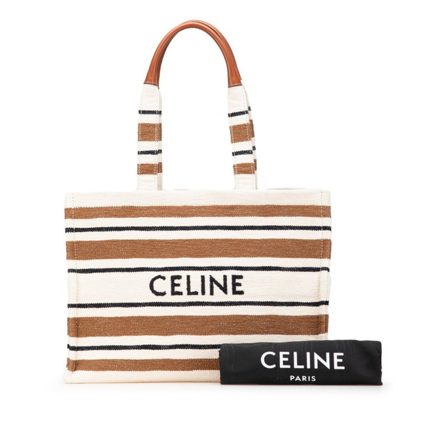 Celine Logo Handbag Tote Bag In White