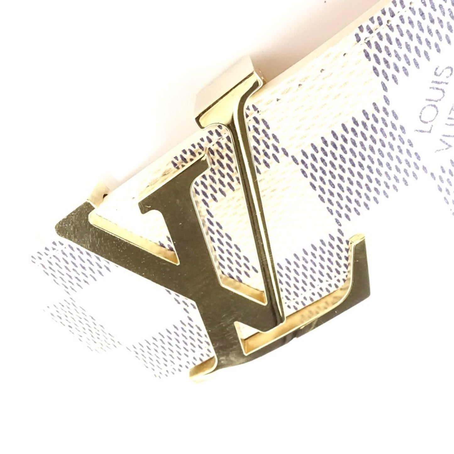 Louis Vuitton Damier Azur Belt M9609U With Lv Initials