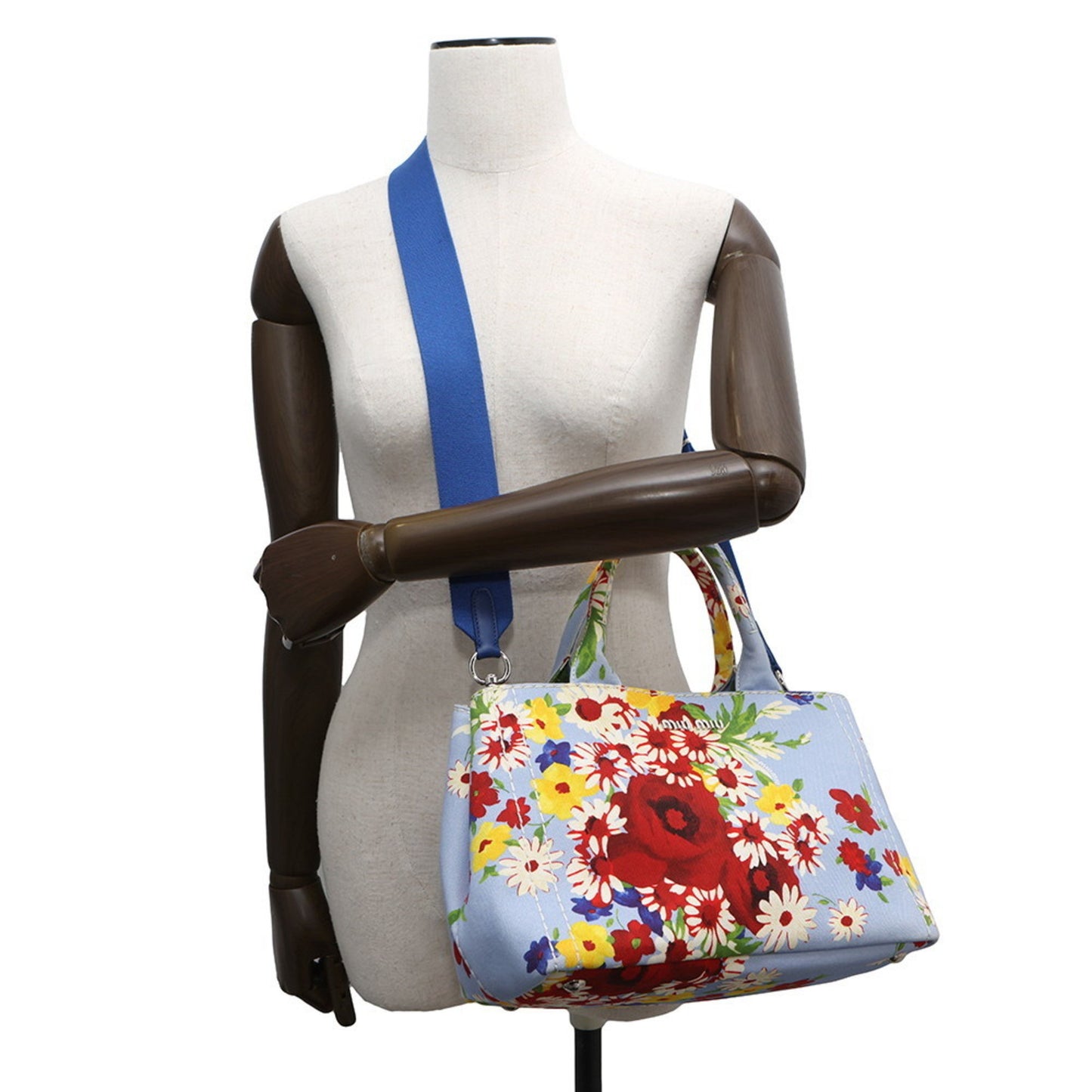 Miu Miu Miu Flower Canvas Handbag 5Bg439 2-Way