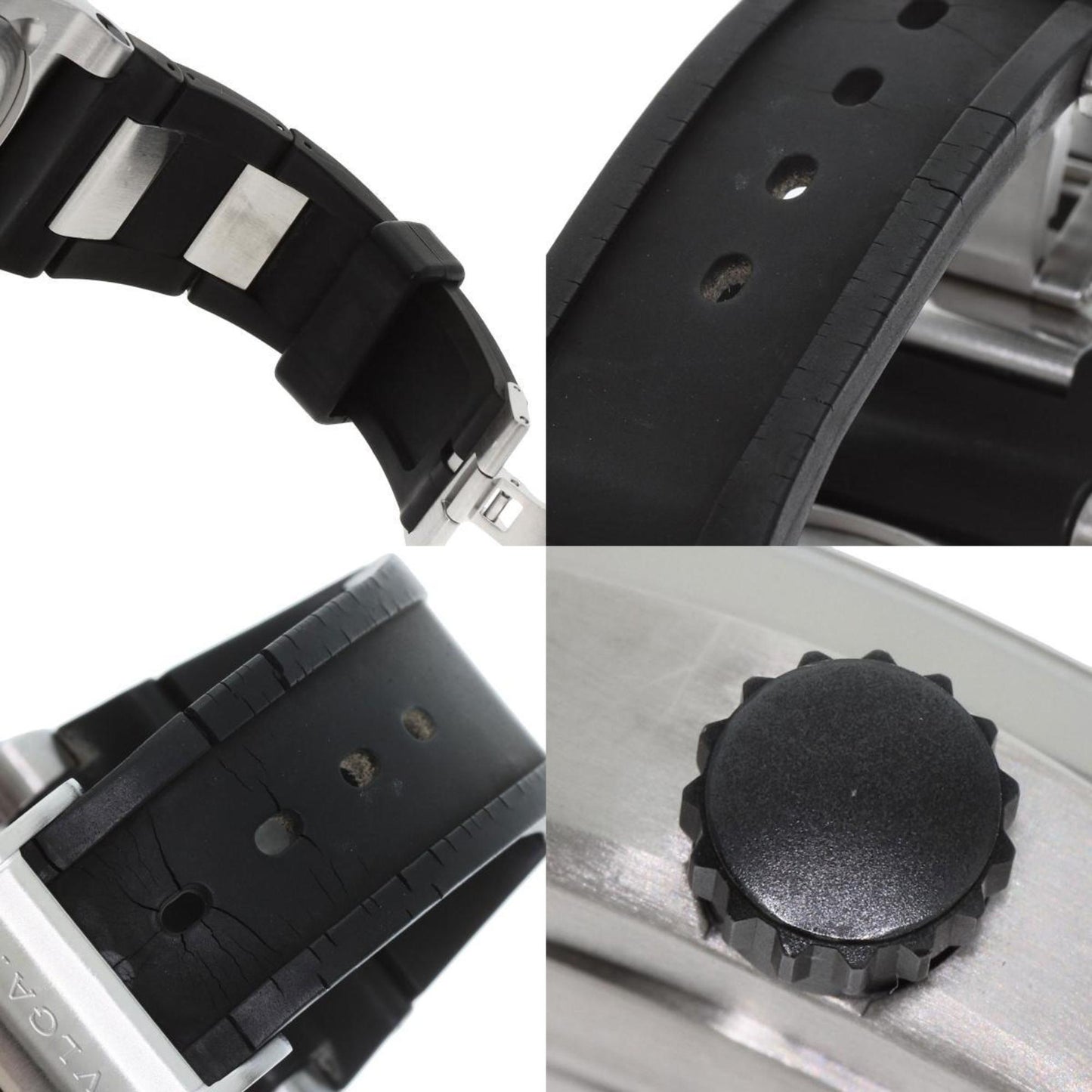 Bvlgari Eg40S Ergon Carbon Watch Stainless Steel Rubber