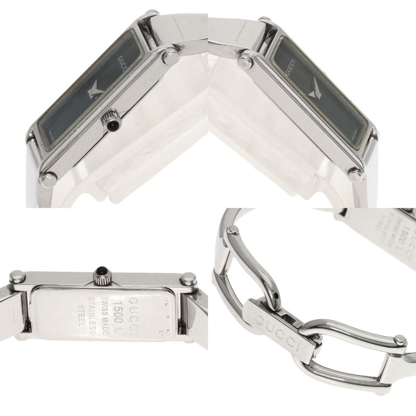 Gucci 1500L Square Face Watch Stainless Steel Ss