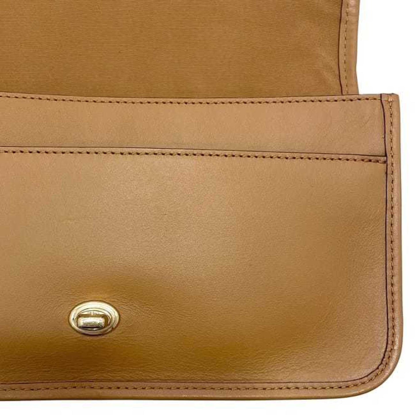 Coach Shoulder Bag Ec-23956 Camel Brown F87768 Leather Crossbody Turnlock Flap