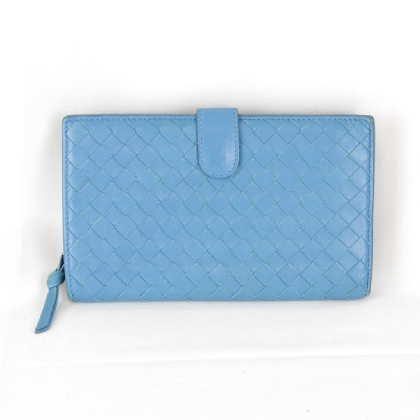 Bottegaveneta Bottega Veneta Intrecciato 114074 Bi-Fold Wallet Leather Blue
