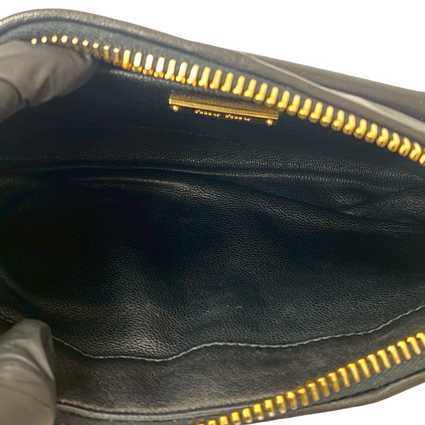 Miu Miu Miumiu Matelasse Quilted Leather Genuine 2-Way Chain Handbag/Shoulder Bag Black 42431