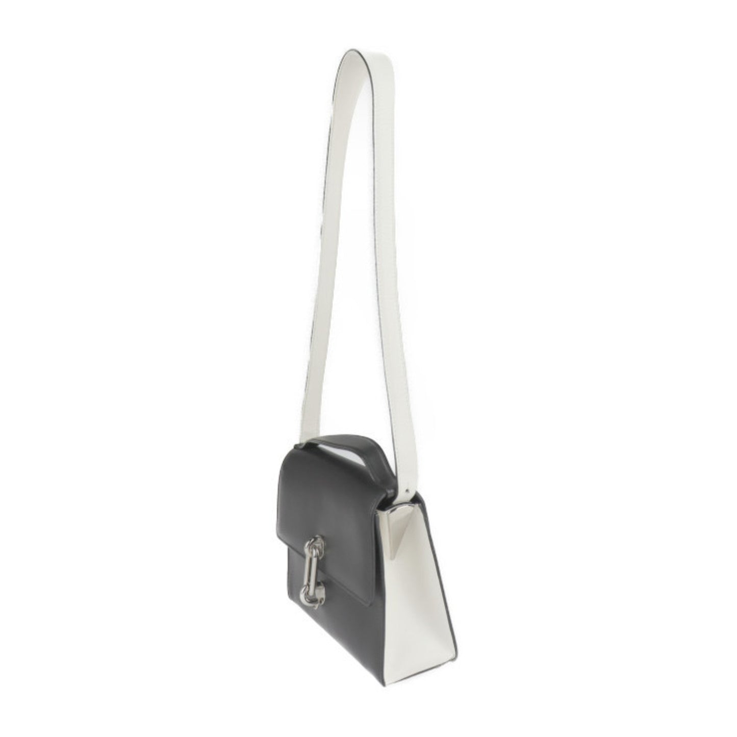 Balenciaga Balenciaga Mini Trapeze Mailon Handbag 331916 Calf Leather Black Ivory System Silver