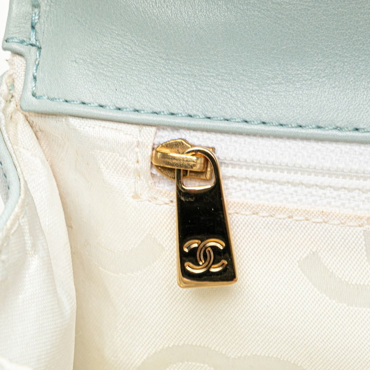 Chanel Coco Mark Wild Stitch Handbag In Light Blue Lambskin