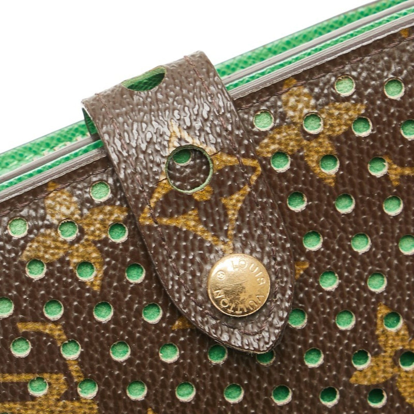 Louis Vuitton Monogram Perforated Bifold Wallet M95218 Vert Brown