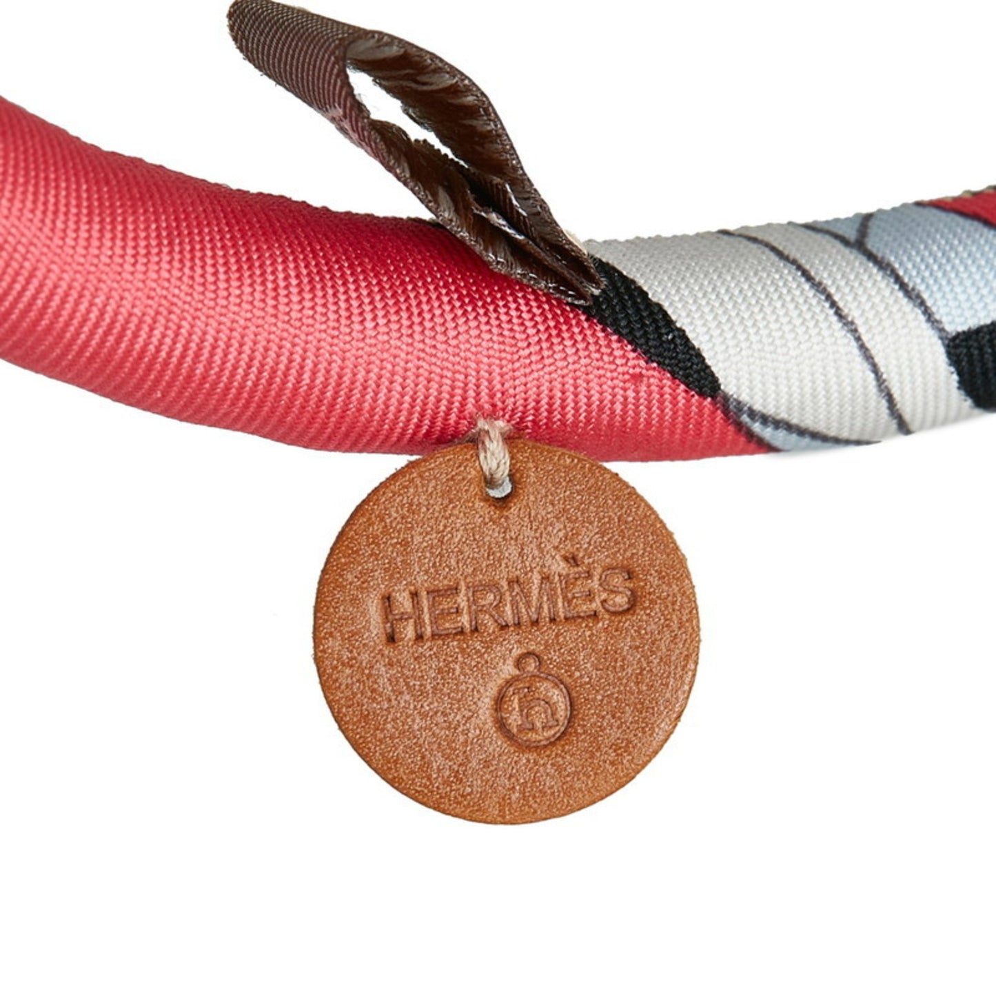 Hermes Bride De Soie Choker Necklace Pink Multicolor Silk