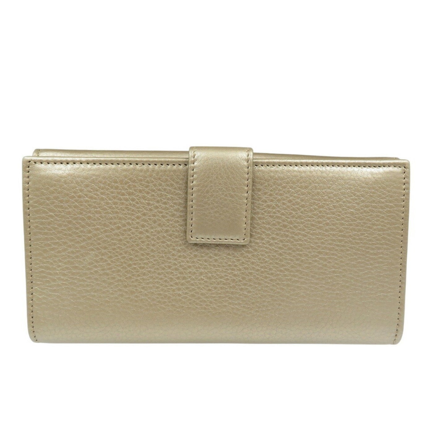 Gucci Leather Champagne Gold W Long Wallet 1176Gucci