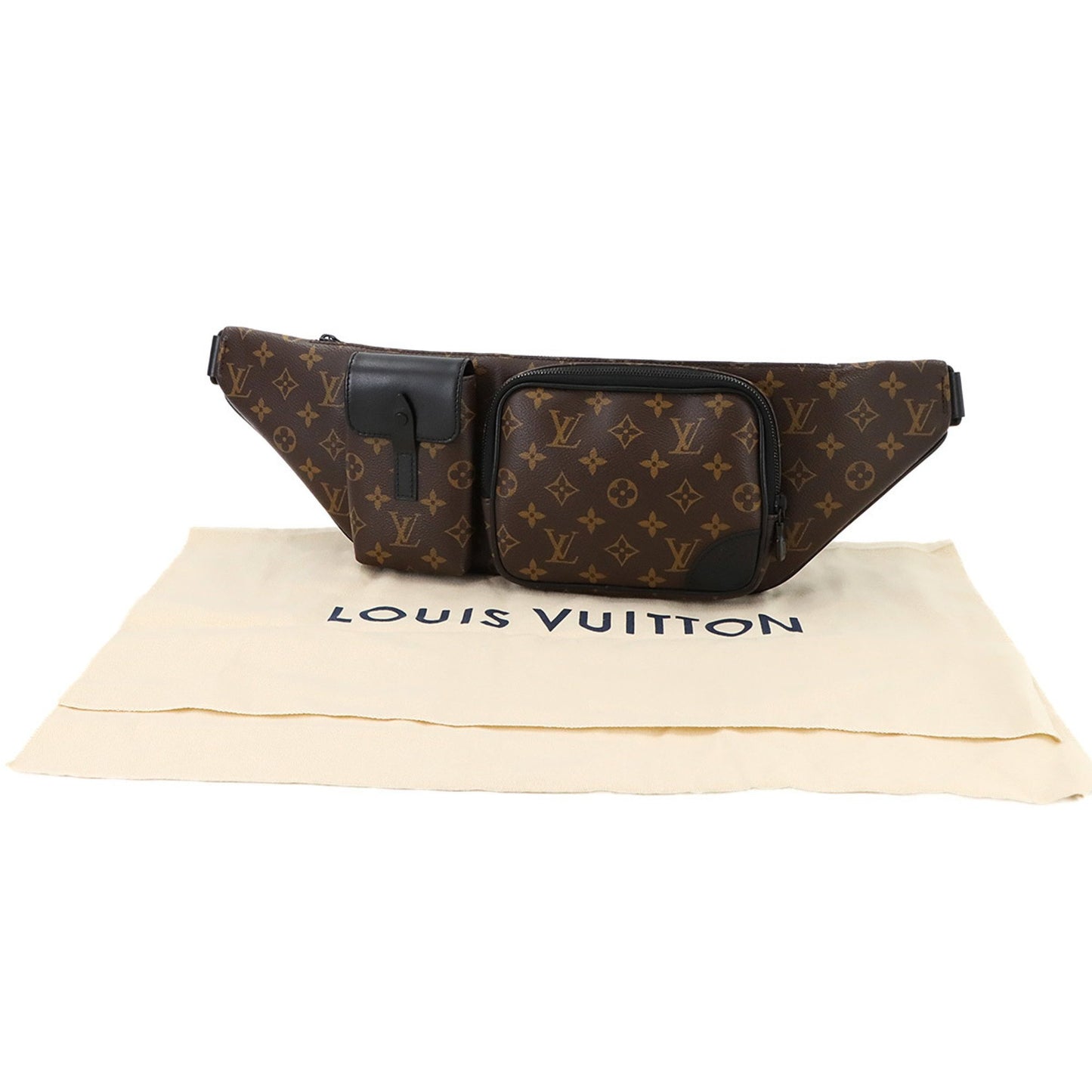 Louis Vuitton Louis Vuitton Monogram Macassar Christopher Bum Bag Body Waist Pouch Black M45337