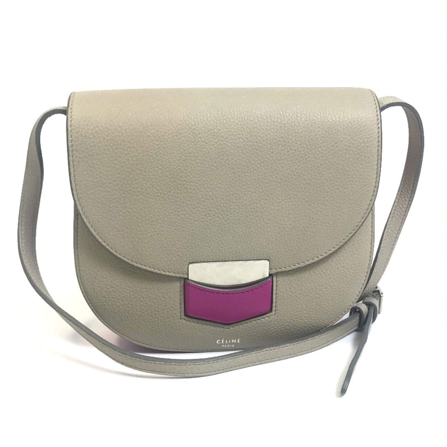 Celine Bicolor Bag Crossbody Shawl Shoulder Bag Gray X Purple Pink