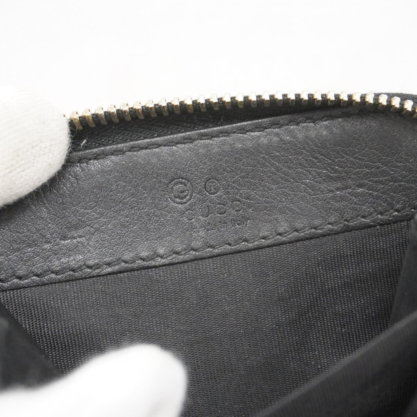 Gucci Micro Guccissima Wallet/Coin Case 449896 Leather Black