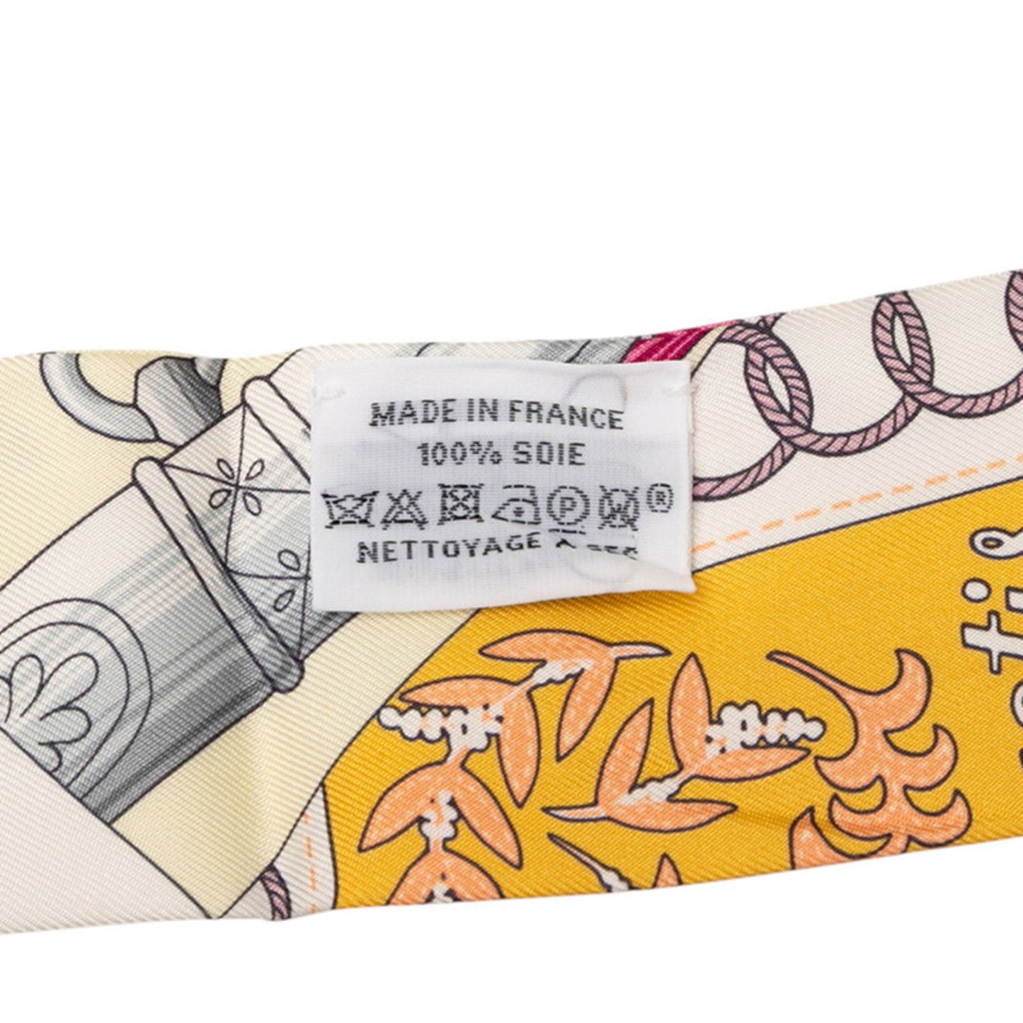 Hermes Herms Twilly Cliquetis Scarf/Muffler In White