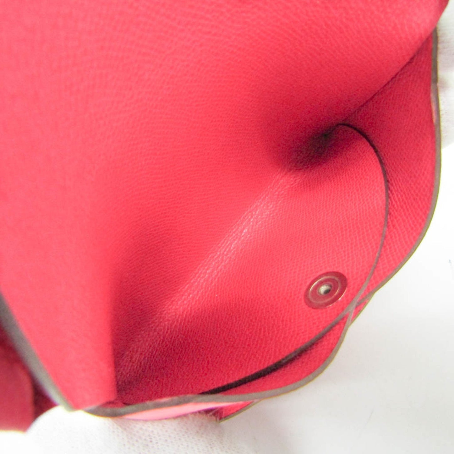 Hermes Calvi Duo Leather Card Case Ruby
