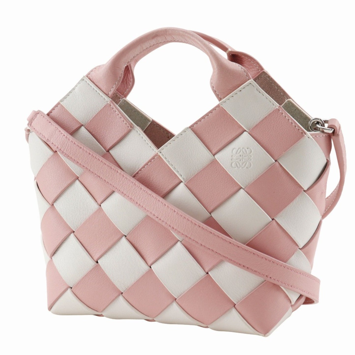 Loewe Woven Basket Small Handbag In Calfskin