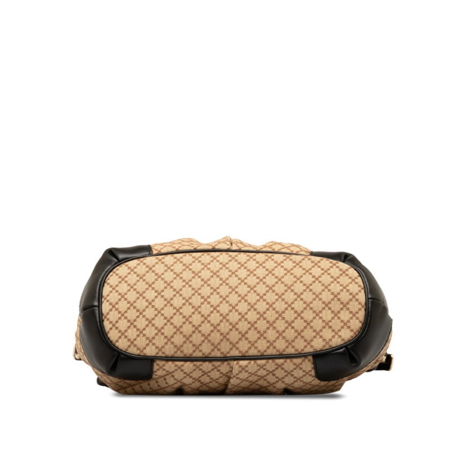 Gucci Diamante Sukey Handbag Shoulder Bag 247902 Beige Black Canvas Leather