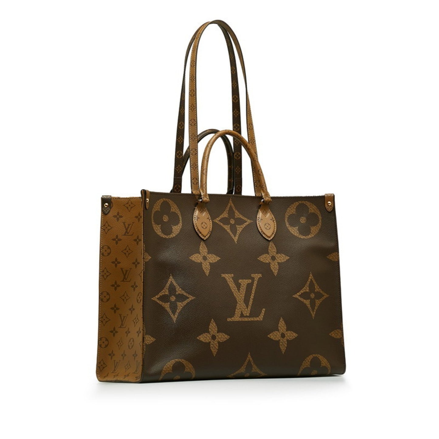 Louis Vuitton Monogram Giant Reverse On The Go Gm Handbag Shoulder Bag M45320 Brown Pvc Leather