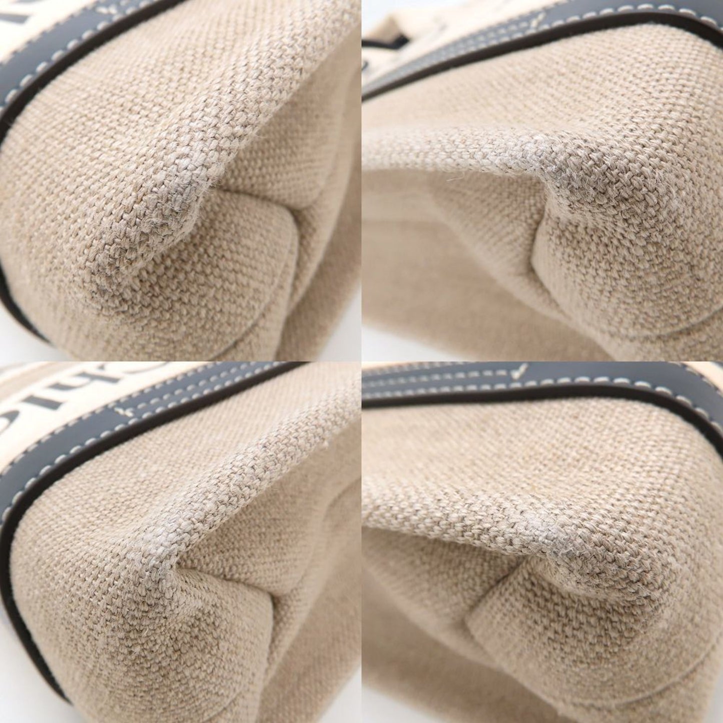 Chlo Chloe Woody Small Tote (Chc22As397I2691J) Handbag In Linen And Calfskin