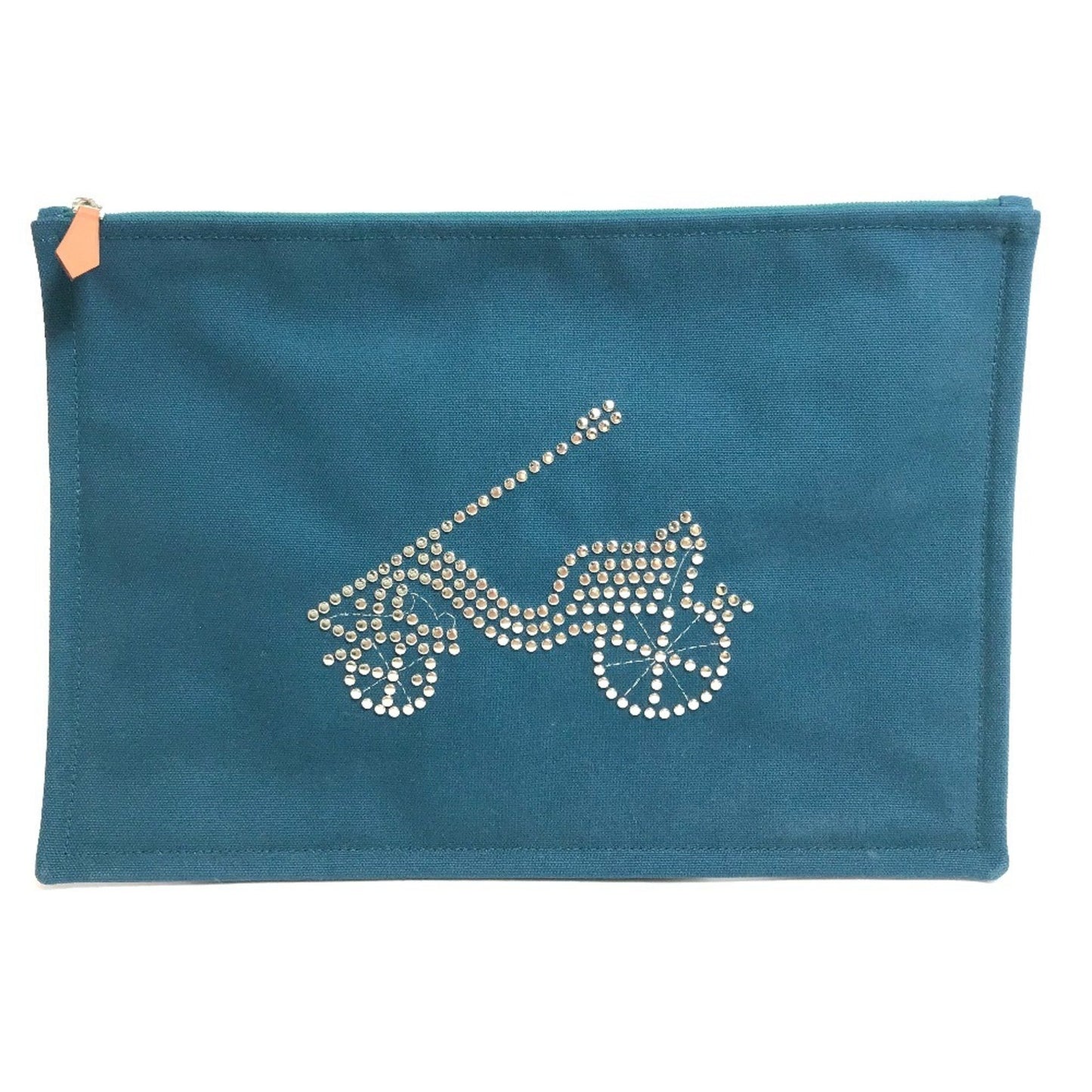Hermes Hermes Bicycle Studs Velocipedi Flat Pouch Gm Canvas