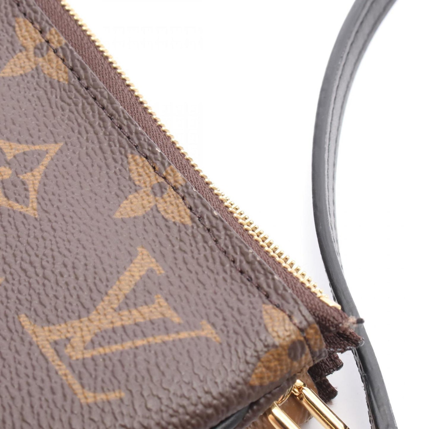 Louis Vuitton Double Zip Pochette Shoulder Bag In Coated Canvas And Leather With Monogram Giant