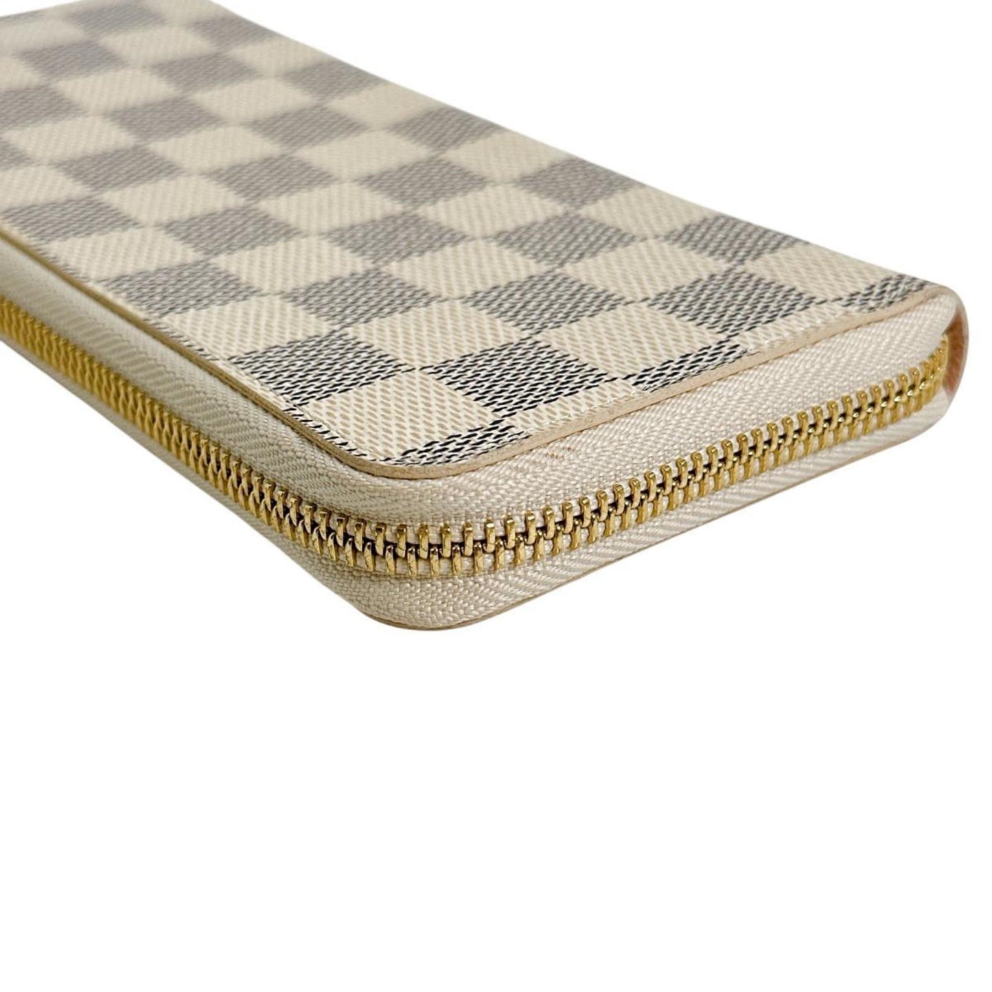 Louis Vuitton Louis Vuitton Long Wallet Portefeuille Clemence Damier Azur Round Zipper Canvas