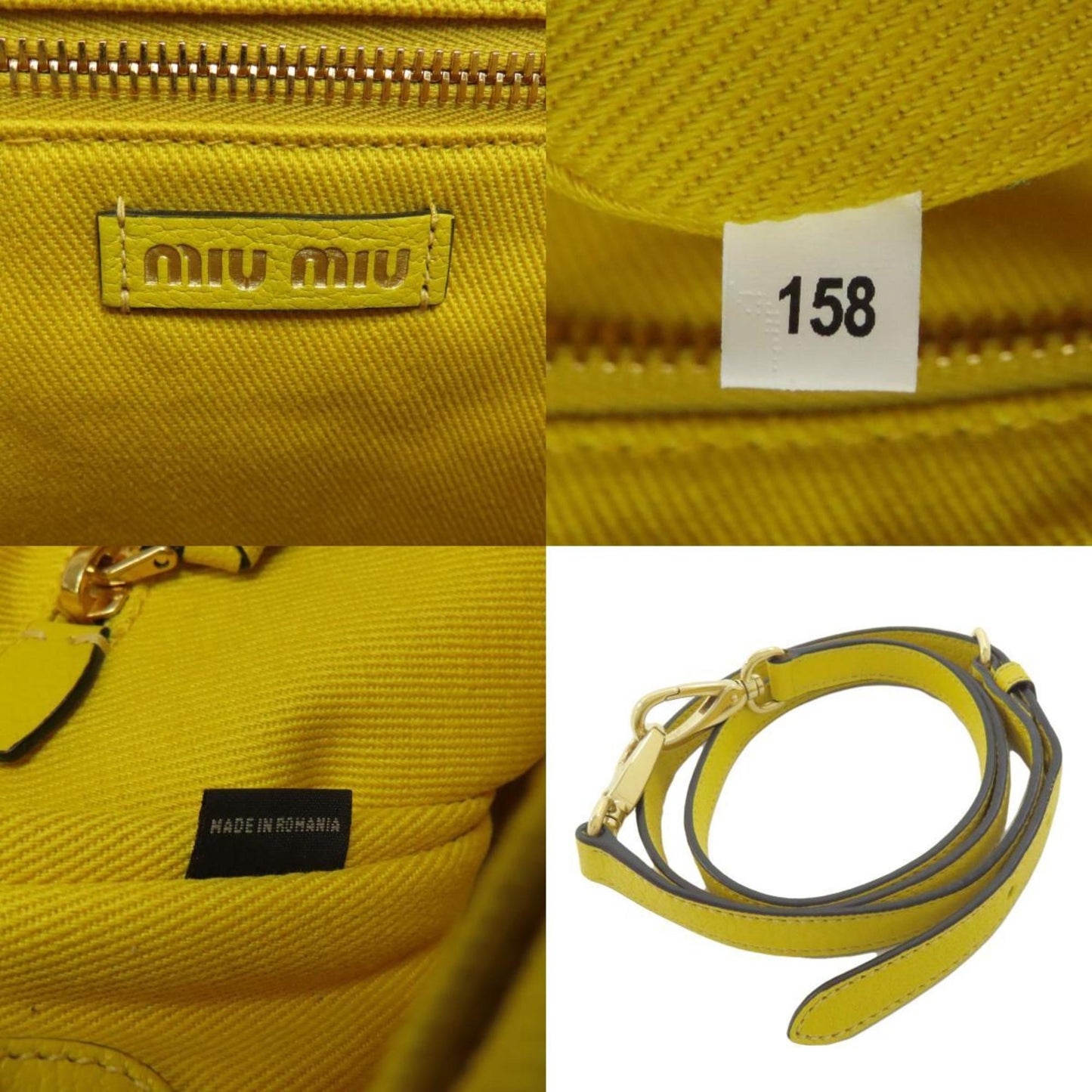 Miu Miu Miu Striped Tote Bag Canvas