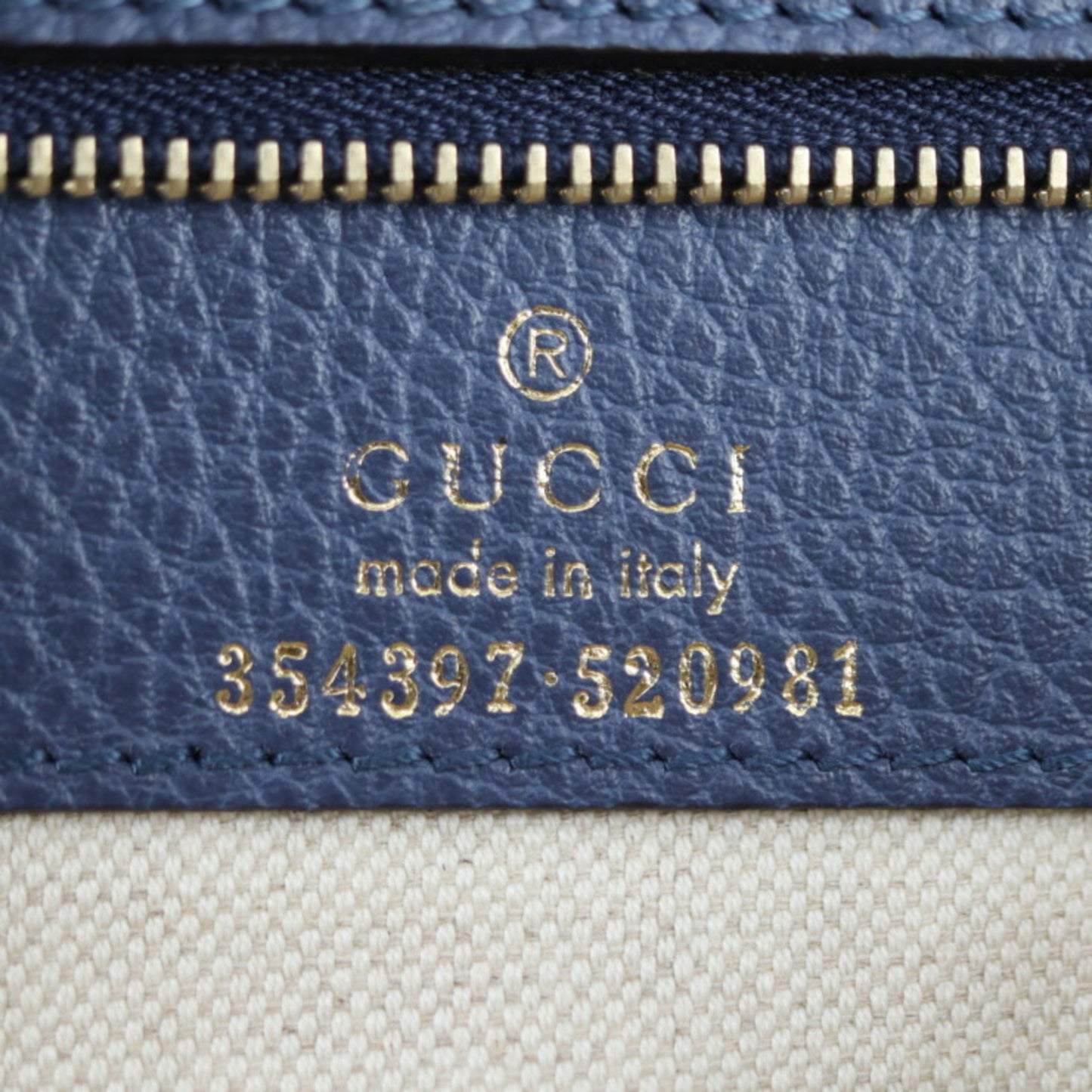 Gucci Swing Tote Bag 354397 Leather Navy Shoulder Large