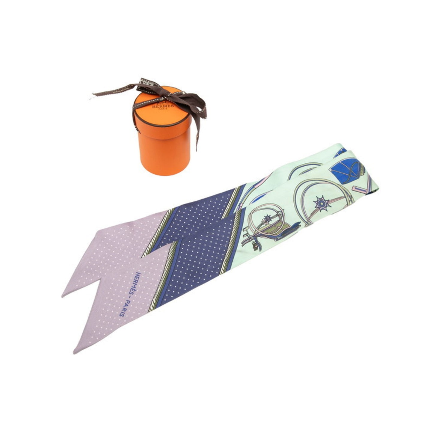 Herms Twilly "Les Voitures A Transformation" Folding Carriage Scarf