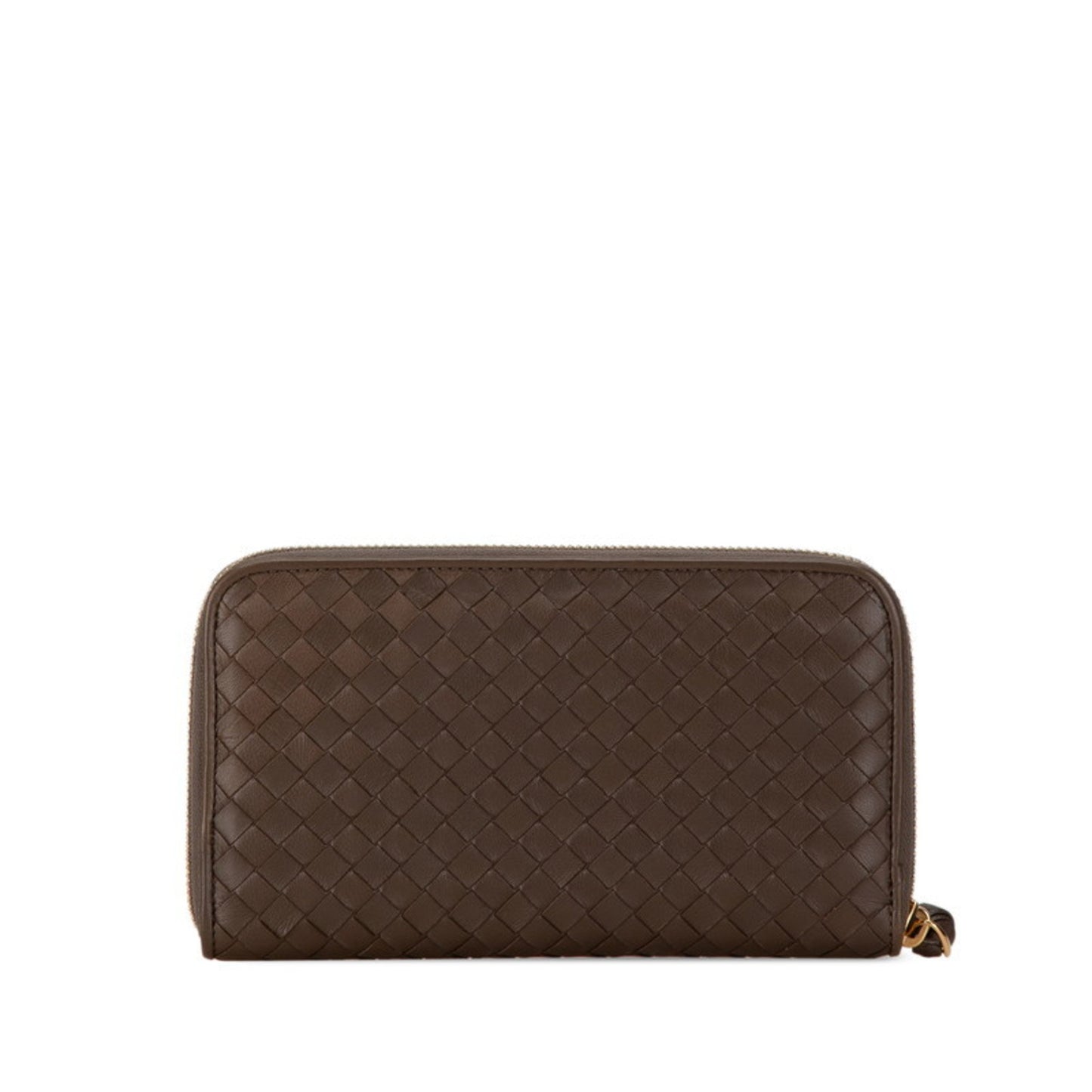 Bottega Veneta Intrecciato Round Long Wallet Brown Leather