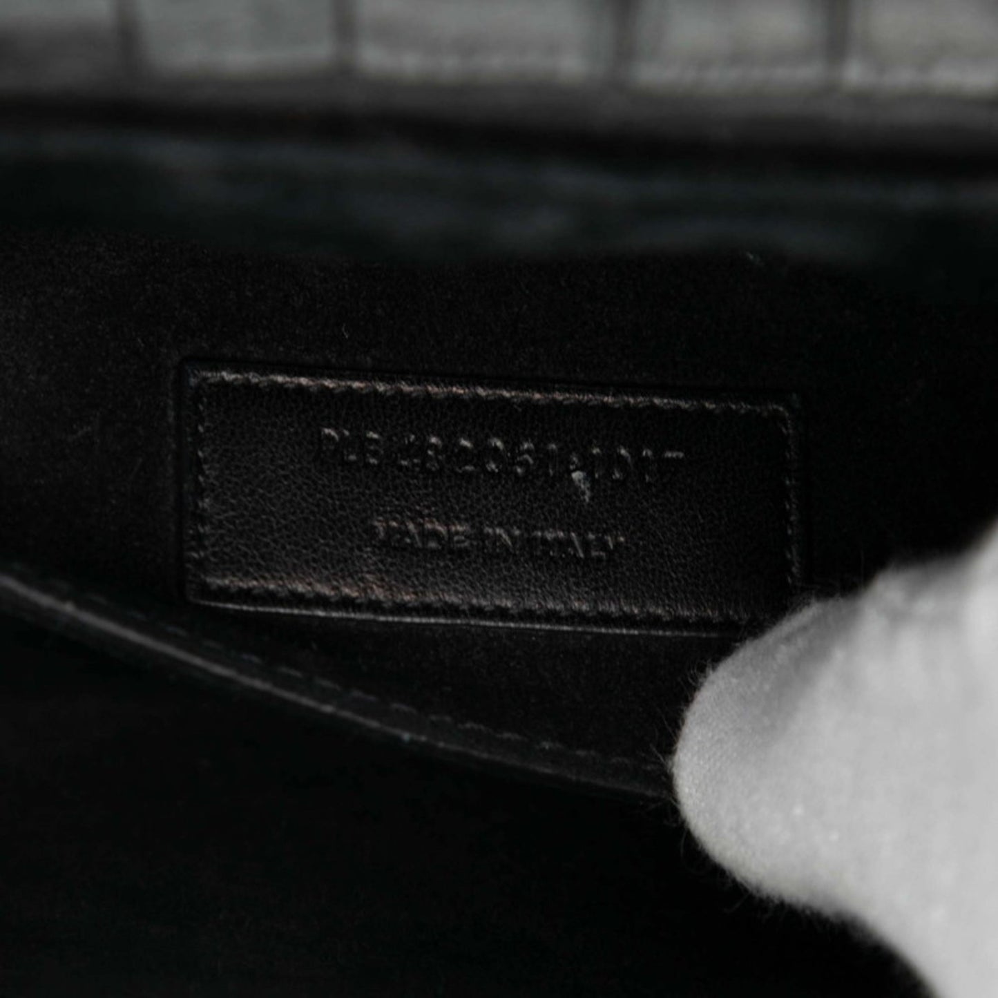 Saint Laurent Belle Chasse Crocodile Embossed Handbag/Shoulder Bag