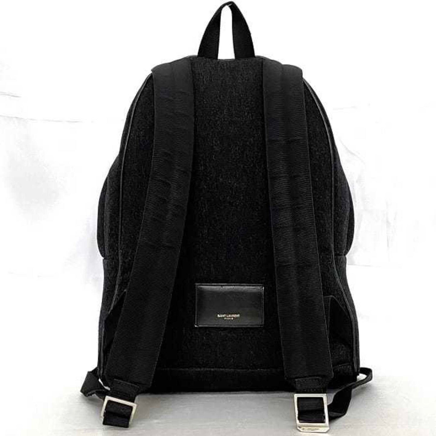 Saint Laurent Backpack F-21216 Black 326865 Felt Canvas Leather Saint Laurent Paris One Night Two