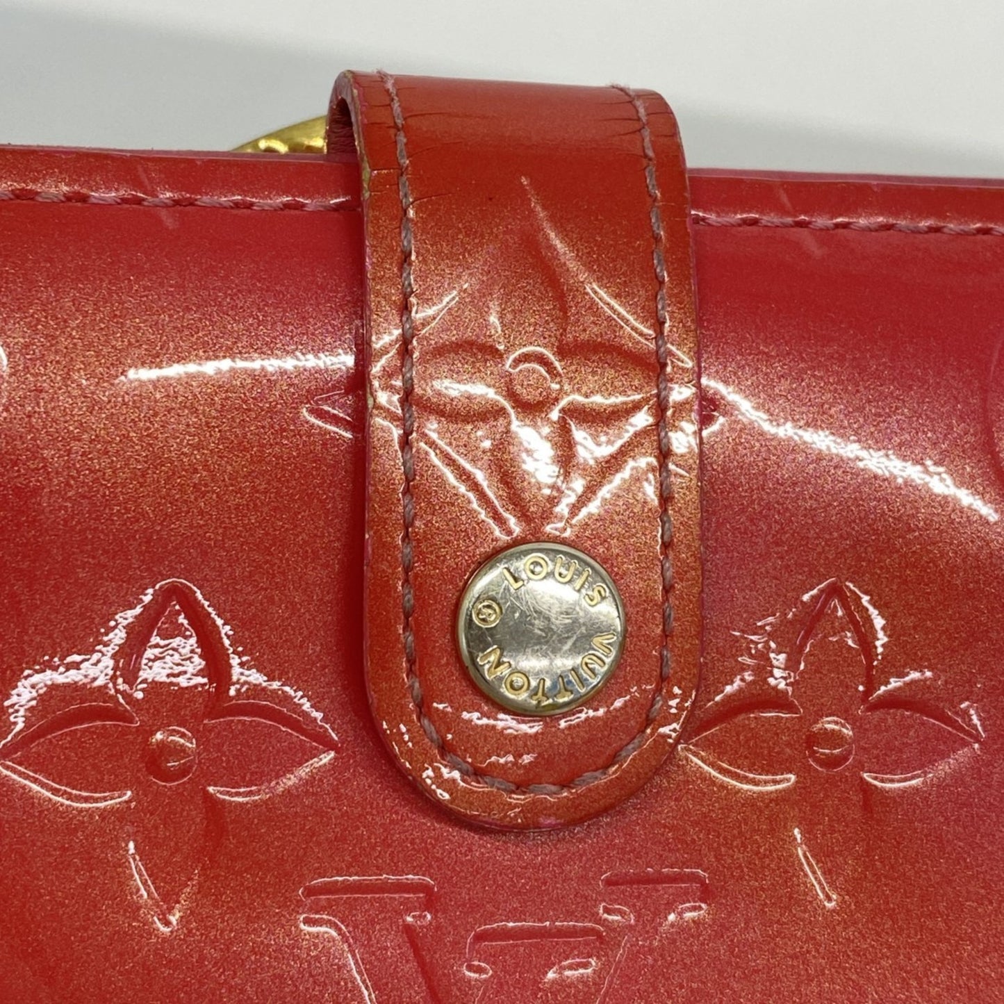 Louis Vuitton Vernis Porte Monnaie Viennois Wallet M9141F Framboise