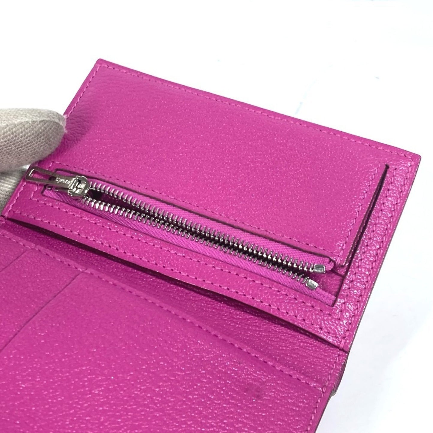 Hermes Bearn Compact Combination Wallet Tri-Fold Chevre
