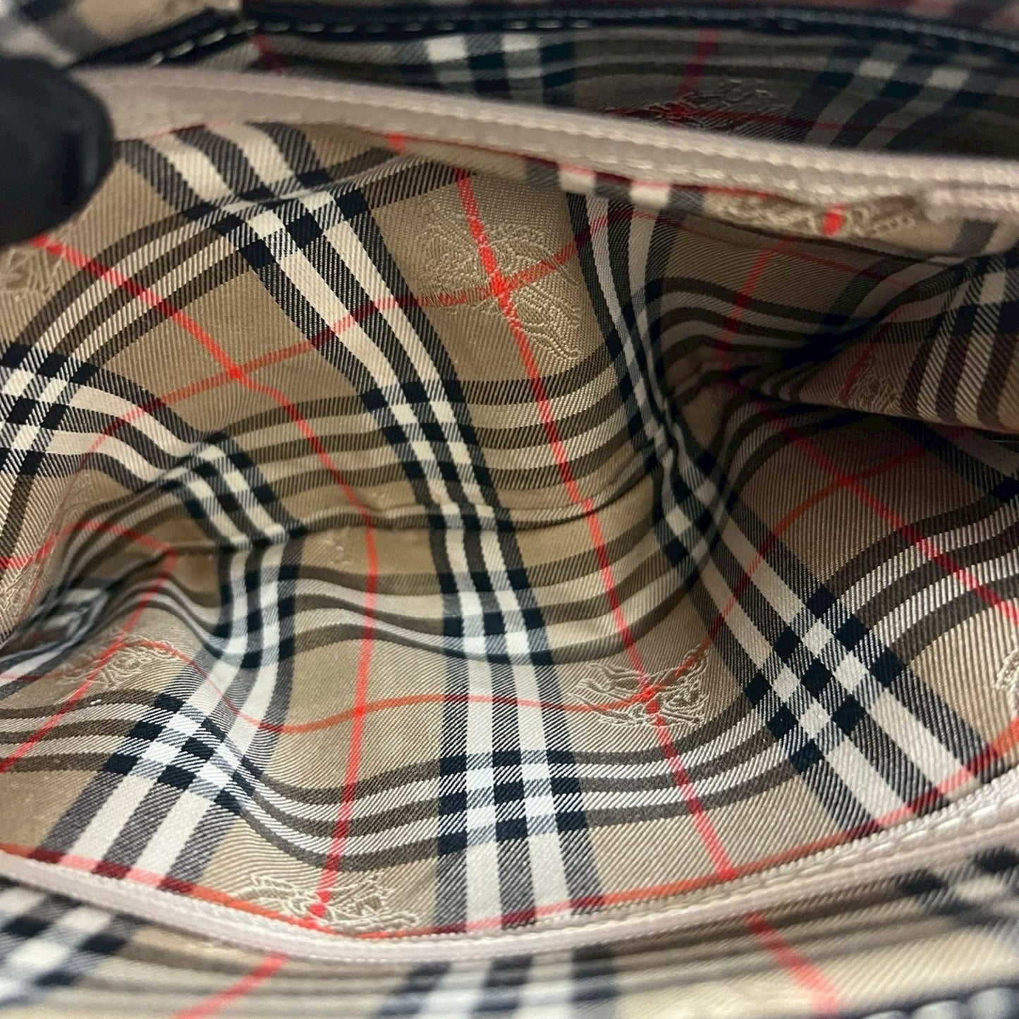 Burberry Logo Plate Leather Tote Bag