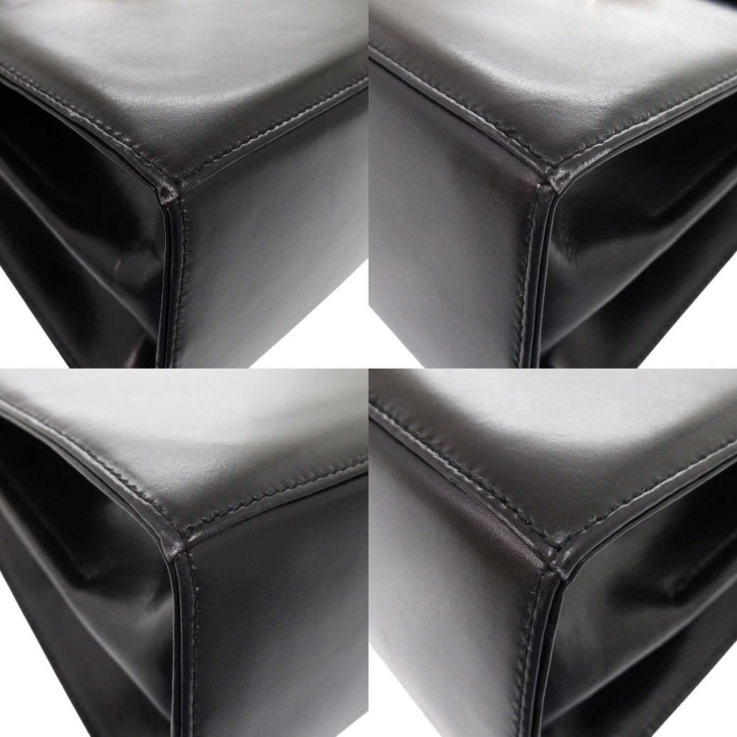 Salvatore Ferragamo Gancini Aq-212193 Leather Black Handbag 0608