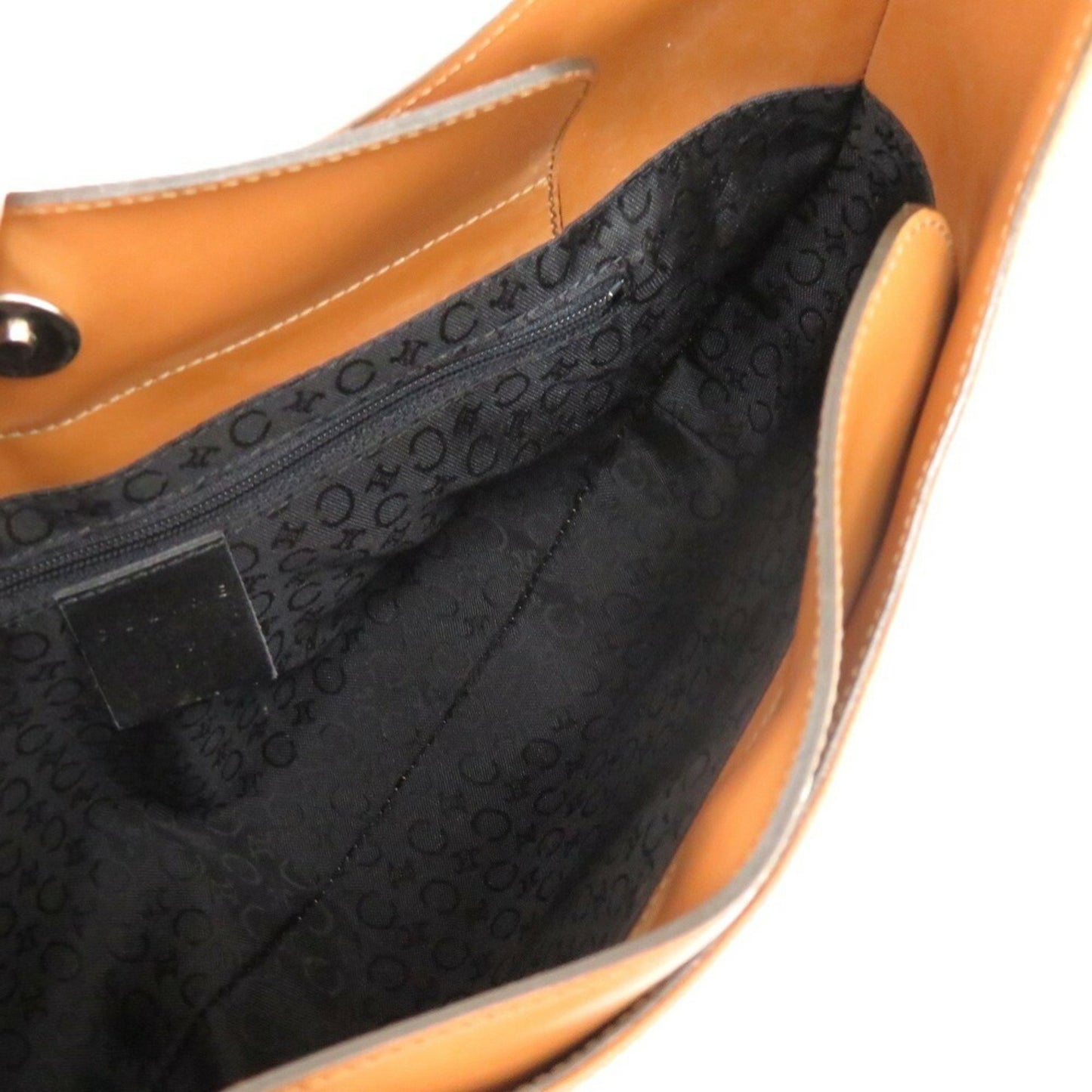 Celine Embossed Leather Camel Shoulder Bag Brown 0441Celine