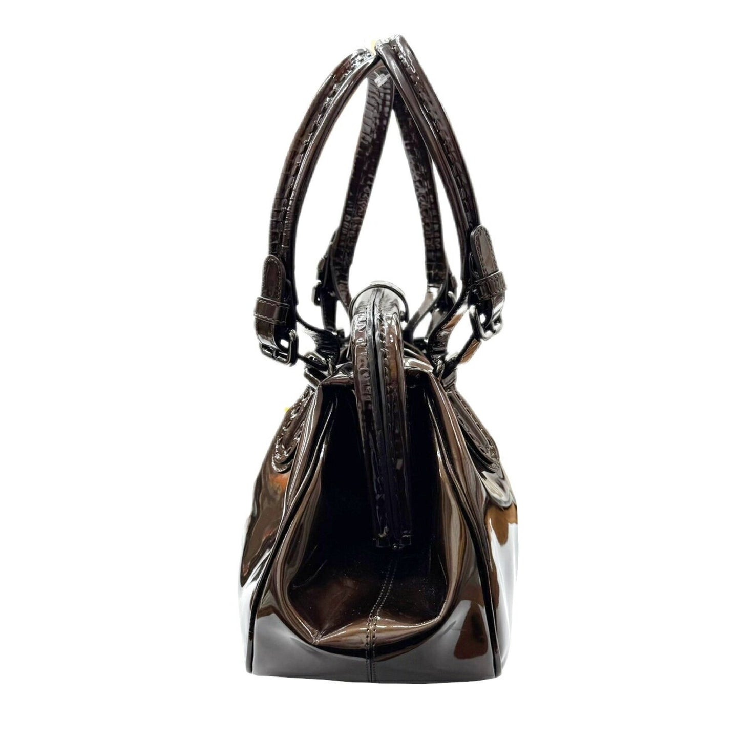 Giorgio Armani Giorgio Armani Handbag Enamel Gamaro Brown Patent
