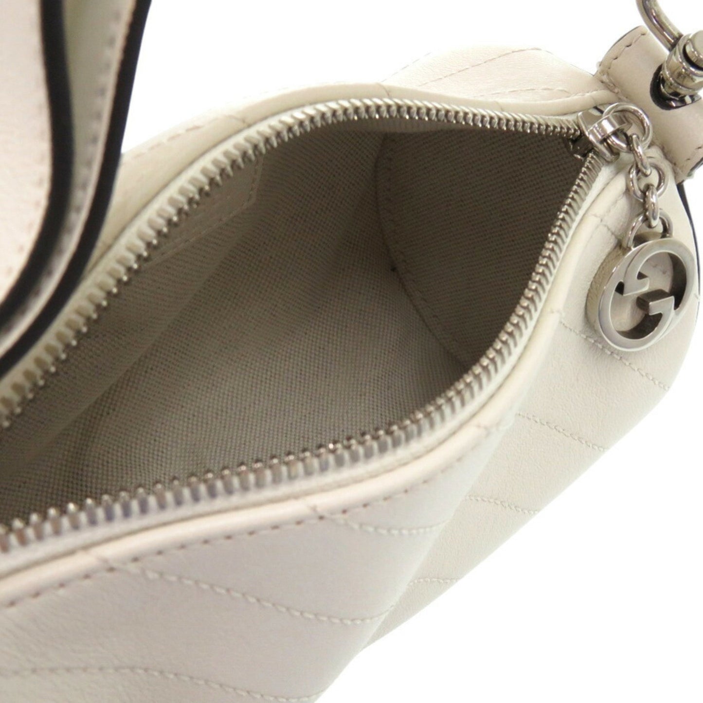 Unused Gucci Mini Blondie 760170 White Leather Shoulder Bag 1368Gucci