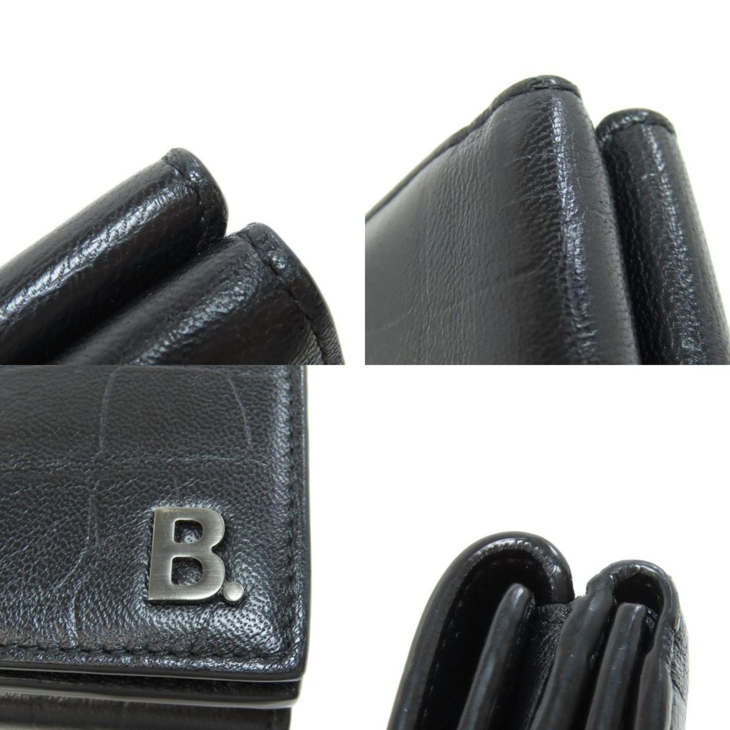 Balenciaga Tri-Fold Wallet Embossed Bi-Fold Leather