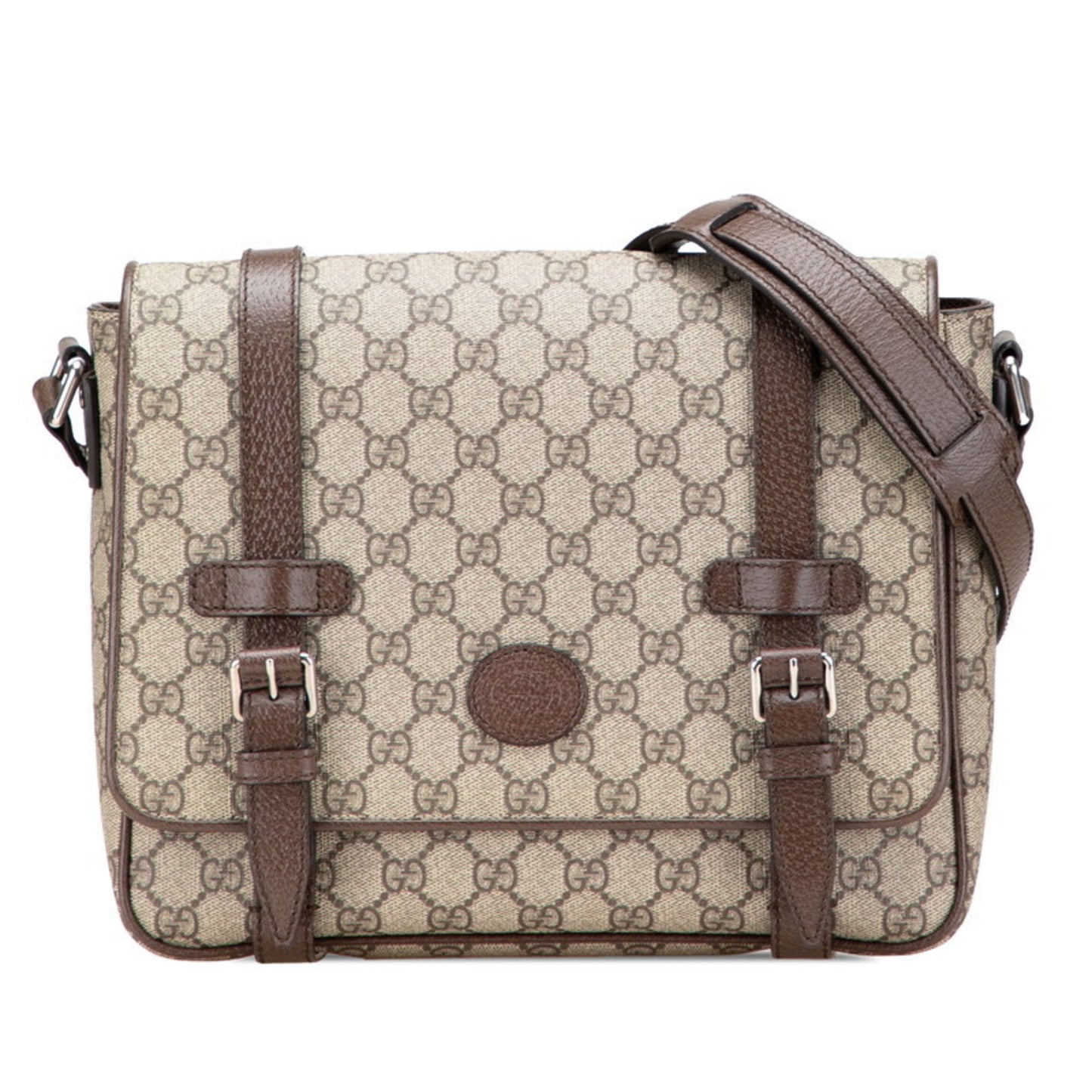 Gucci Gg Supreme Messenger Bag/Shoulder Bag 658542 Beige Brown Pvc Leather