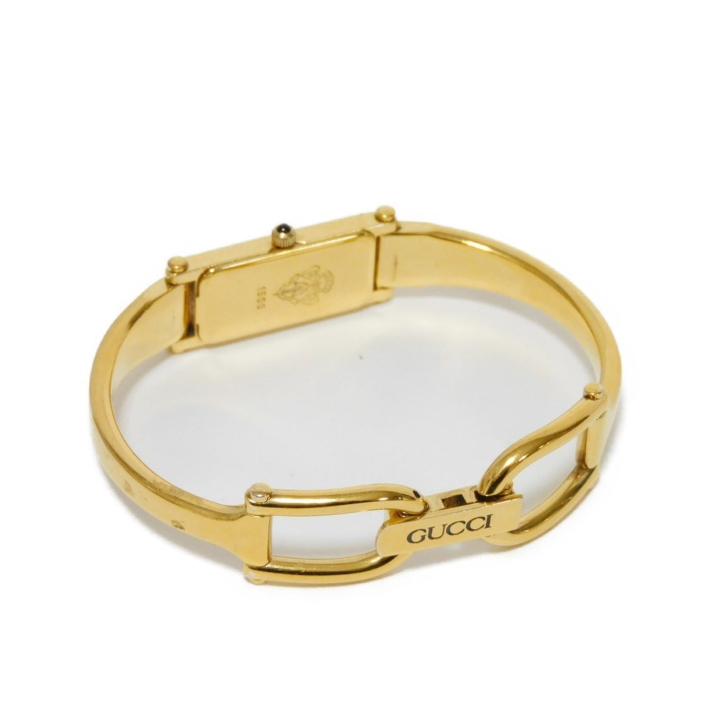 Gucci Bangle Watch Black Dial Quartz Gp 1500
