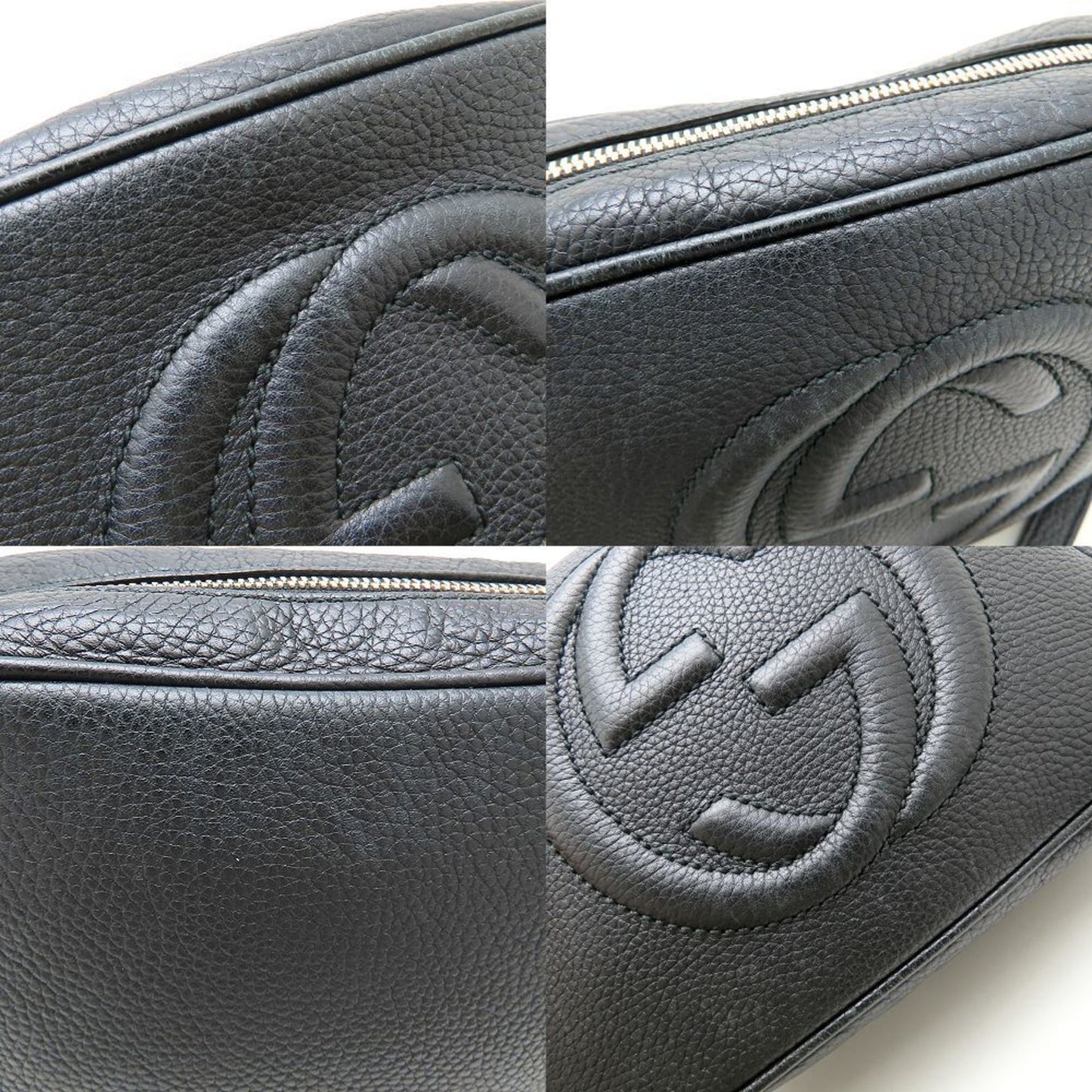Gucci Small Disco Bag 308364 Shoulder Soho Leather Black 352374