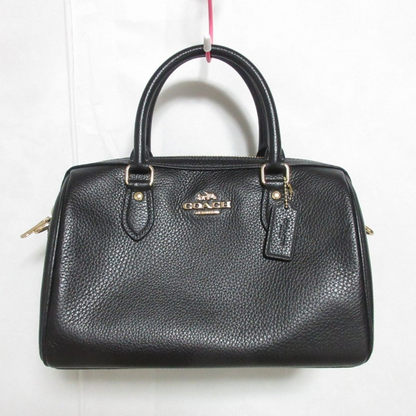 Coach Lowan Satchel Leather 2Way Handbag Shoulder Bag Cv962 Black