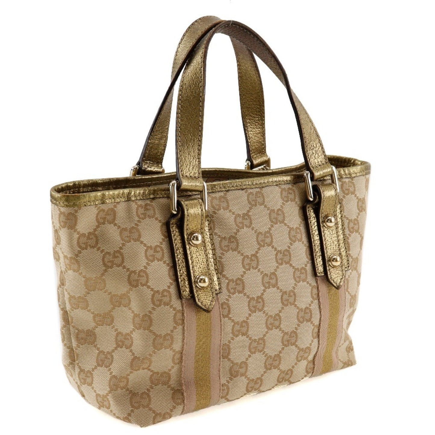 Gucci Handbag 139261 Gg Canvas X Leather Brown