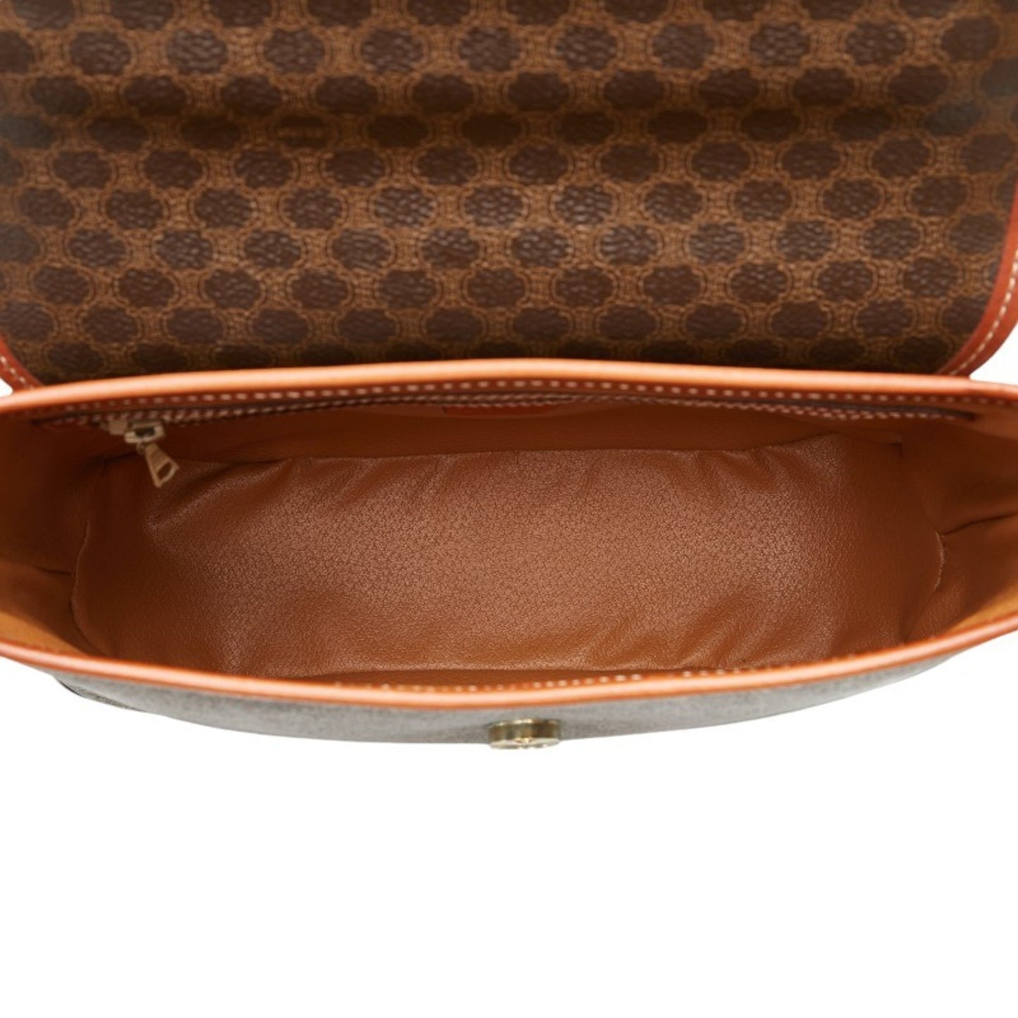 Celine Macadam Handbag Shoulder Bag Brown Pvc Leather