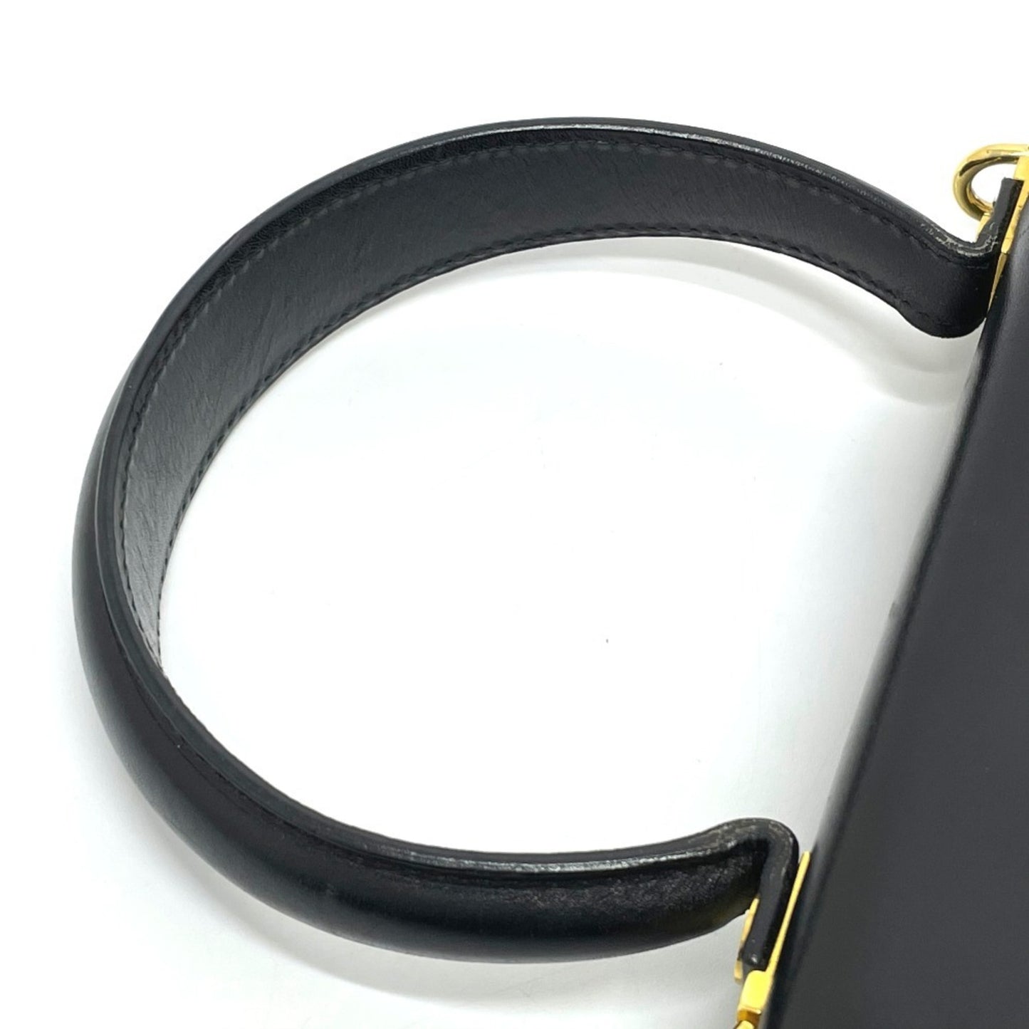 Salvatore Ferragamo Bx-212193 Gancini Bag 2Way Hand Bag Shoulder Bag Black Goldhardware