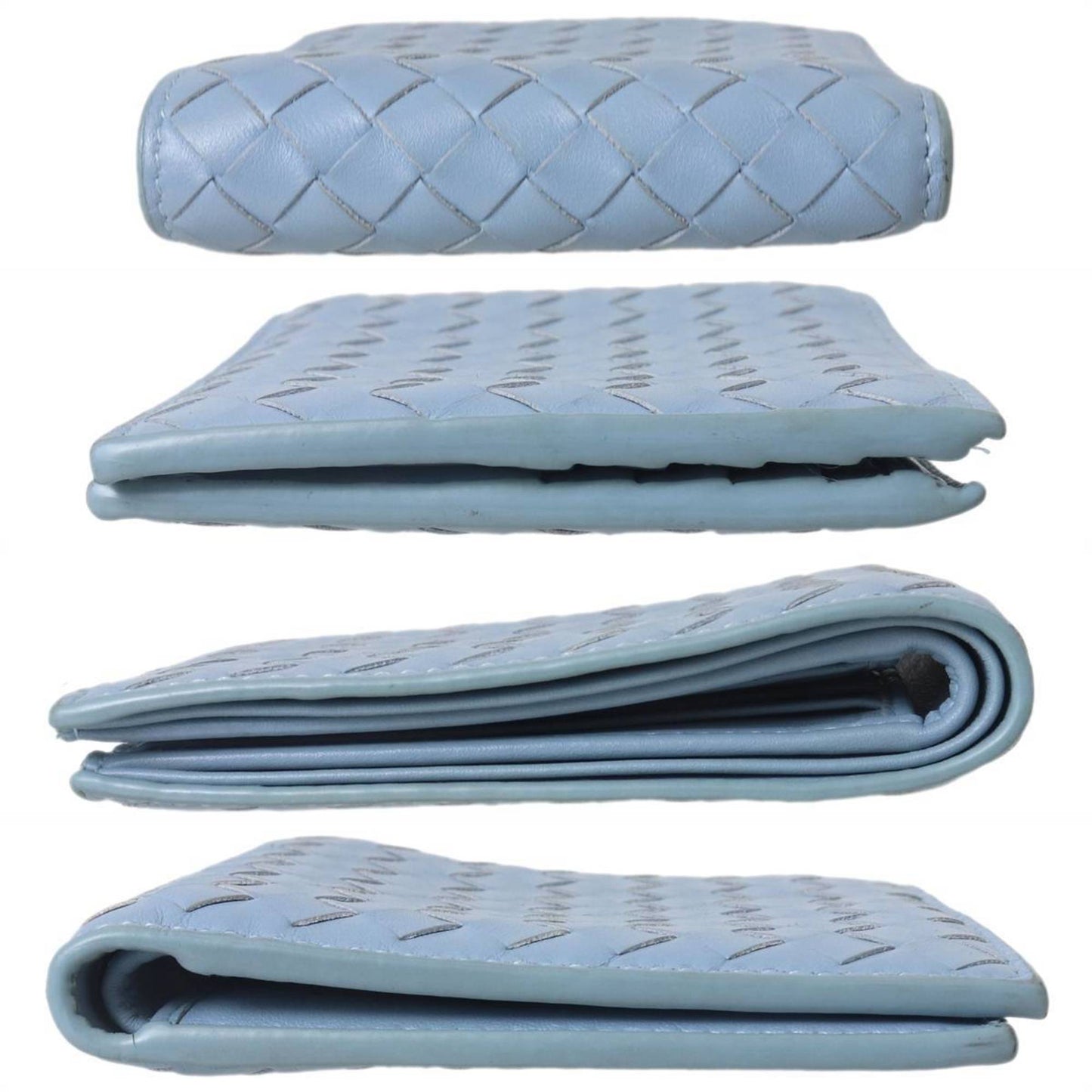 Bottega Veneta Bi-Fold Wallet Intrecciato Light Blue P01211064W Es