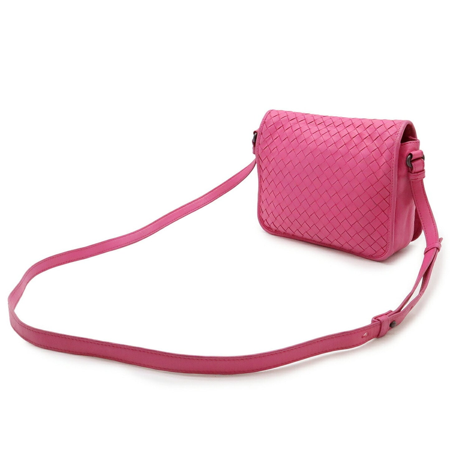 Bottega Veneta Intrecciato Shoulder Bag/Pochette Leather In Pink 357071