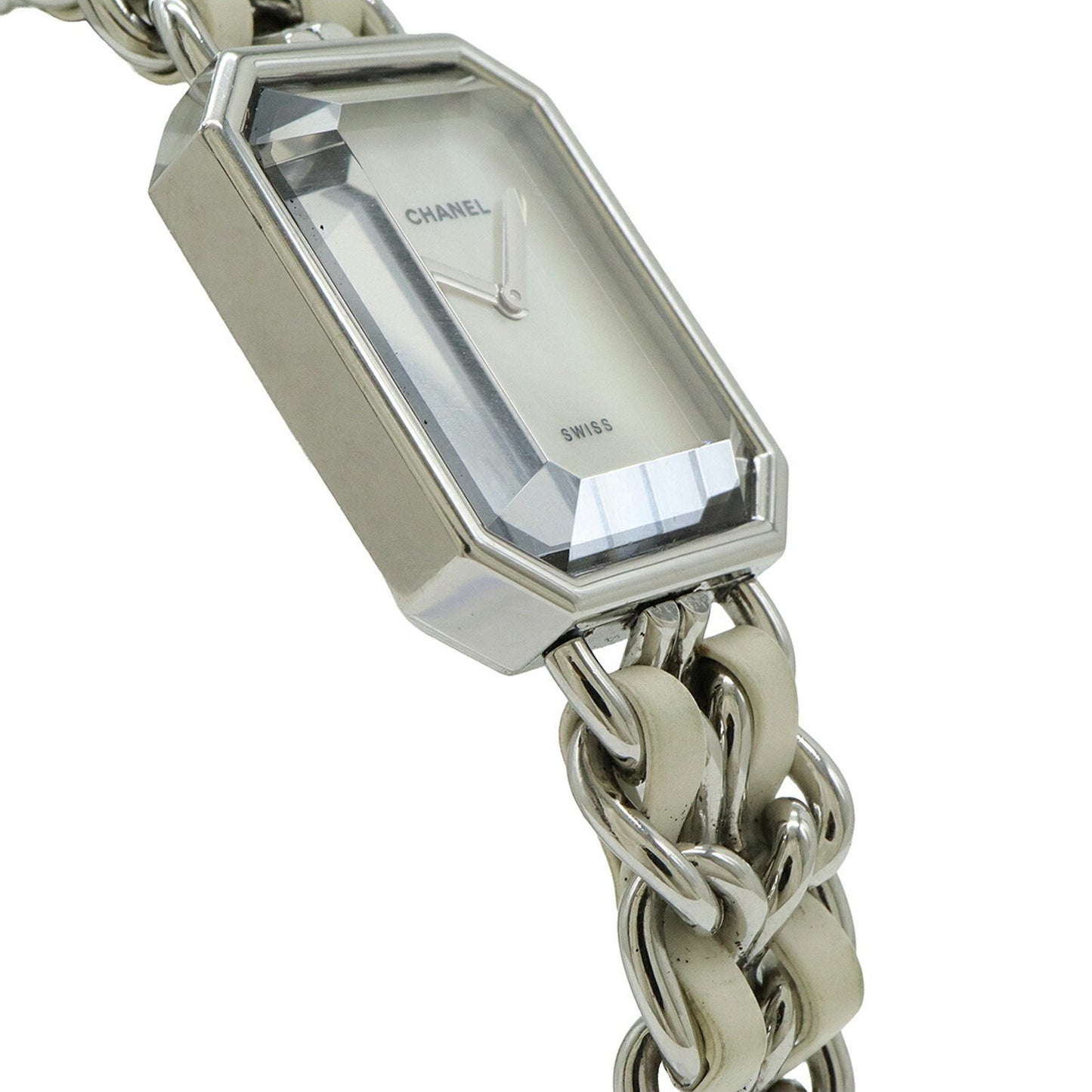 Chanel Premiere White Shell Dial Large Stainless Steel Leather